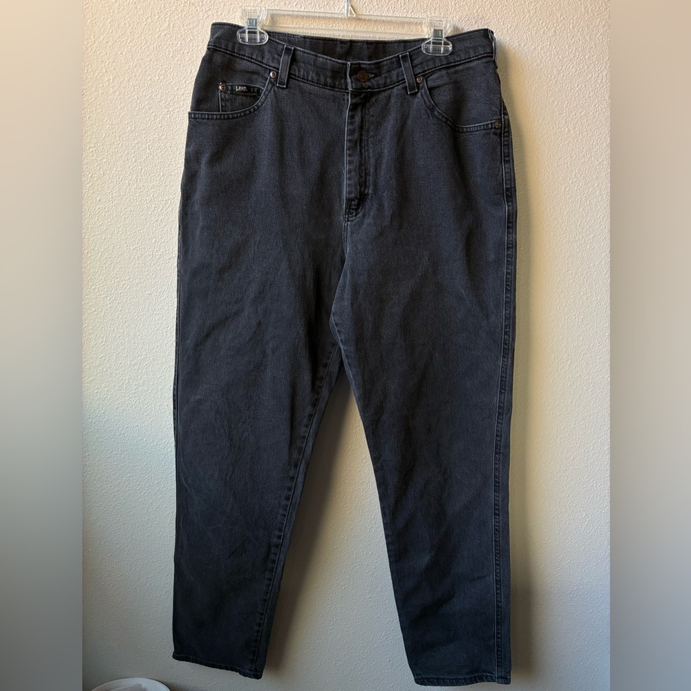 VTG 90’s Lee Gray/Black High Waisted Straight Jeans (Size:30)